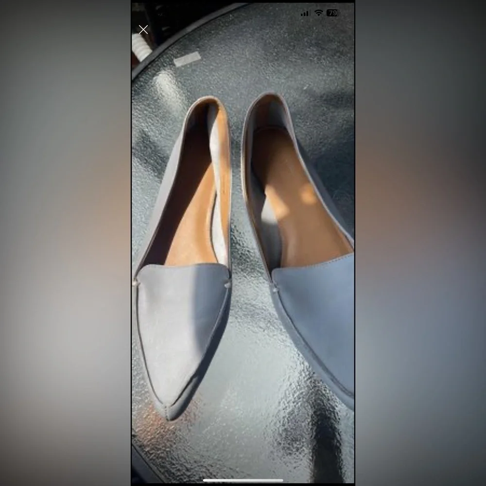 Light blue J.Crew flats. Cute and comfy Perfect for a shopping trip or work.